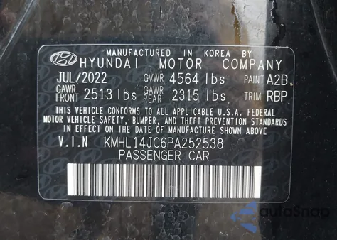 2023 Hyundai Sonata N Line from USA, damaged, VIN KMHL14JC6PA252538